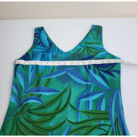 NWT Vtg Leslie Belle Shell buttons Green Blue Botanical Dress & Shirt Size 8 - Picture 4 of 16